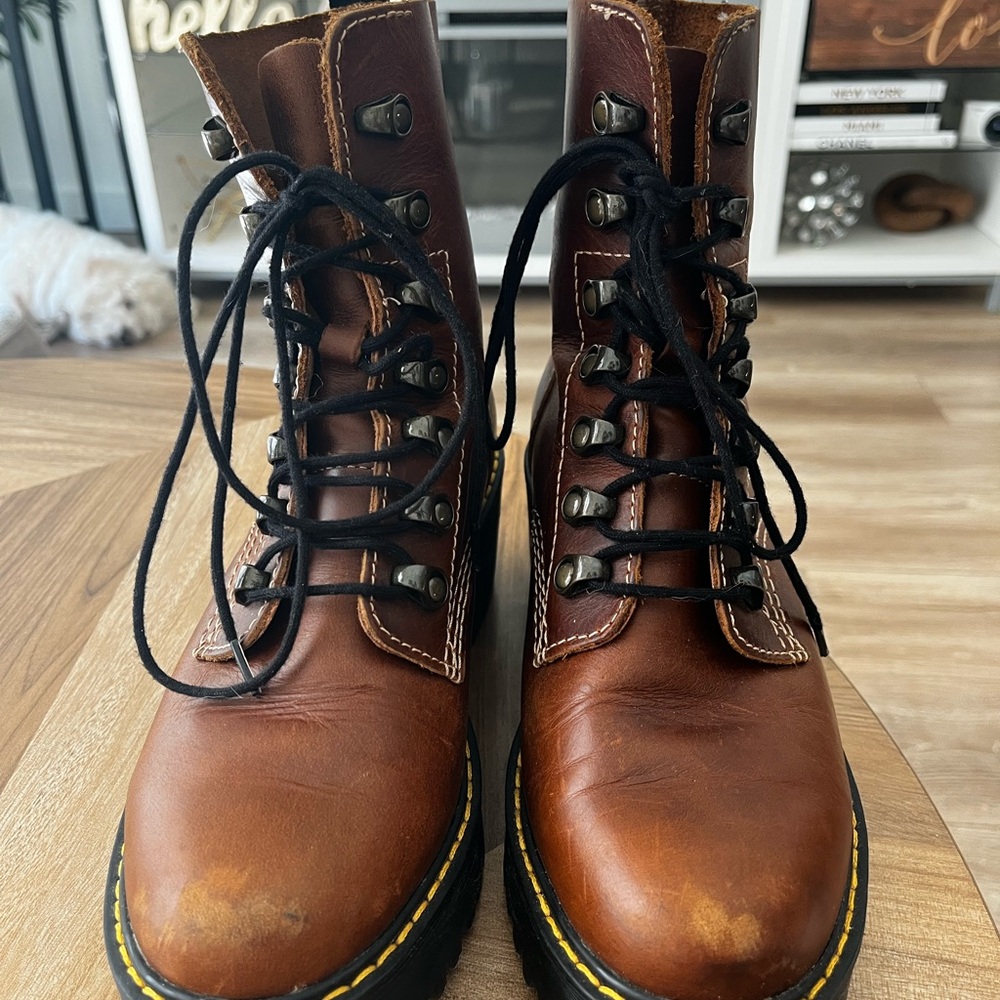 Dr Marten Brown Leather Lace-Up Boots